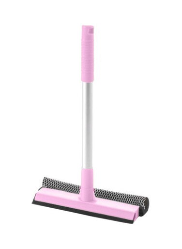 Home Double Side Glass Cleaning Brush Window Wiper Squeegee Scrubber Pink 20*10*20cm