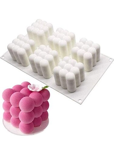 Cube Silicone Mold for Baking Chocolate Cake White 11.61 x 6.77 x 2.36inch
