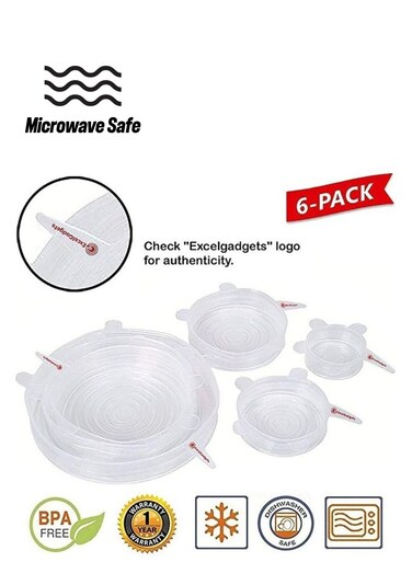 - Piece Fresh-keeping Silicone Stretchable Cover Transparent