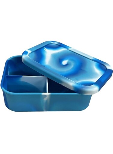 Lunch Box - 3 Compartments (Blue Tie Dye)