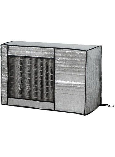 Luqeeg Window Air Conditioner Cover, Waterproof AC Cover Outdoor Dustproof Sunscreen AC Unit Cover Aluminum Foil Polyester Material Air Conditioner Cover for Home Hotel Office Building (3P)