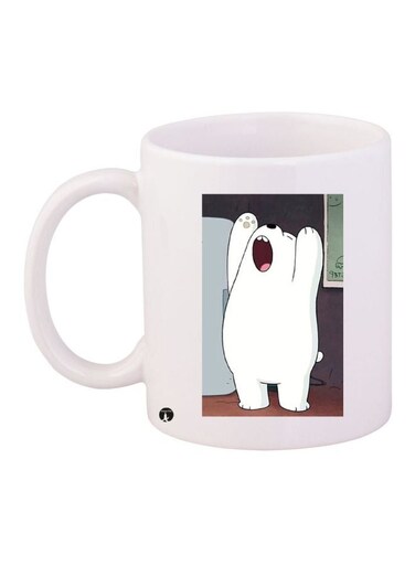 Bear Printed Coffee Mug White/Black/Brown
