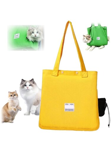 ALEjon Petmoki Cat Tote Bag,Petmoki Bag,Cat Tote Bag Carrier Walker Petmoki,Cat Tote Bag Carrier Walking,Cat Tote Bag for Walking,Cat Walking Bag Legs Out,Multifunctional Pet Backpack (Yellow)