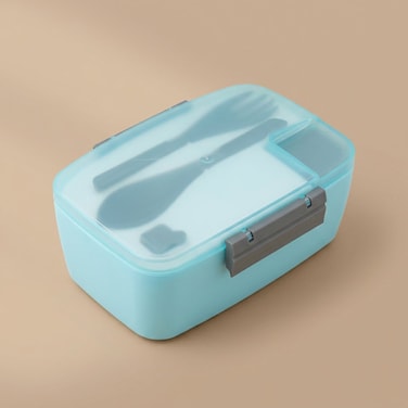 Al Saif Gallery Plastic Lunch Box, 880 ml, Rectangle, 3 Pieces - Blue 880 ml