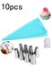 10 Pcs Modern Minimalist Stainless Steel Pastry Nozzles For Cream Blue Sheet