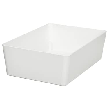 Stackable Storage Box, White, 18x26x8 cm