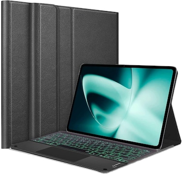 Touch Case with Keyboard for OnePlus Pad 11.61", 2023, Arabic and English - Multi-Touch Trackpad -Detachable Wireless Tablet Keyboard Case for OnePlus Pad Black
