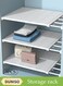 3-Pack,Separator Shelf, Wardrobe Nail-Free Retractable Storage Partitions, Kitchen Partitions, Dormitory Cabinet Layered Racks, Bathroom Storage Rack Tension Racks, Expandable Closet Racks, Adjustable, Suitable For Wardrobes, Cabinets, Cupboards (42 Cm, 42-48 Cm)