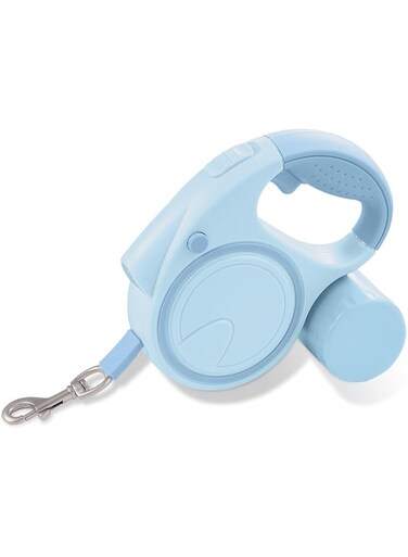 KASTWAVE Dog Leash, Supet Retractable Dog Leash with LED Flashlight,16ft Heavy Duty Dog Leash for Small Medium Large Dogs 360&deg;Tangle-Free Long Walking Dog Leash with Poop Bag Dispenser