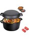 Aokraty Cast Iron Oven with Lid, 2-in-1 Combo Cooker Dual-purpose Non-Stick Pot Skillet Frying Pan, Pot &amp; Pan Set Casserole with Handle Cover for Camping Kitchen Griddle Cookware, 26cm 4.7L