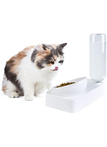 ANTOLE Cat Food Bowl Set, Raised Cat Bowls for Food and Water, Food Feeding Dishes Cat Water Dispenser for Cats and Puppy Puppies
