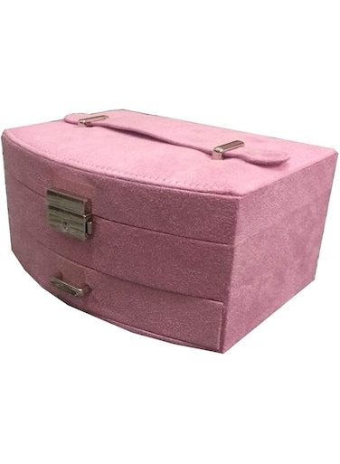 Pink watch and jewelry Box with lock