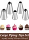 Large Piping Tips Set Yakumuz Stainless Steel Cake Decorating Tips Frosting Icing Tips for Cupcakes, Cake, Cookie and Decorating