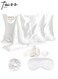 Ventures 2 Pack Mulberry Silk Pillowcases for Hair and Skin, Includes Eye Mask and Hair Tie Luxurious, Soft and Skin-Friendly, Pure White - Queen Size 30x20 Inch