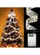 T Tersely 10M/32.8FT 100 LEDs Christmas Diwali Ribbon Lights Battery Operated Christmas Tree Decorations String Lights for Christmas Tree Birthday Party Indoor Outdoor Decoration (Silver-Warm Light)