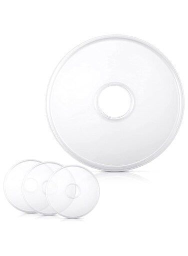 Nuenen Fruit Roll Dehydrator Sheets Round Food Grade Plastic Fruit Roll Sheets White Fruit Roll Dried Fruit Leather Meat Beef Christmas Birthday Party Home Kitchen Bakery Use, 12.2 Inch (4 Pieces)