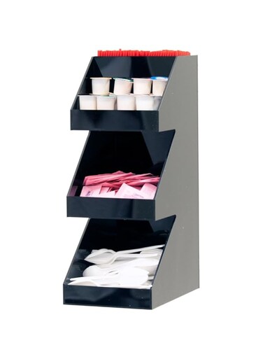 Mind Reader Acrylic 3-Tier Coffee / Tea Condiment Organizer, Black