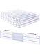 8 Pack Drawer Dividers Organizer, Adjustable 3.2" High Expandable From 11-19" Kitchen Drawer Organizer, Clear Plastic Drawers Separators For Clothing, Kitchen And Office Storage (Clear)