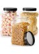 4-Pcs Clear Plastic Storage Jars with Airtight Lids &ndash; 1 Ltr Kitchen Organizer Canisters for Spices, Coffee, Rice, Sugar, Flour, Pasta, Nuts, Cookies, Candy &ndash; Space-Saving Kitchen Containers