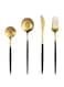 4 Piece Stainless Steel Cutlery Set Black/Gold