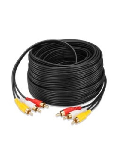 3 RCA TO 3 RCA MALE Audio Video AV Cable. Suitable for TV, Home Theater, Laptop, HDTV, Speaker- 20 MTR
