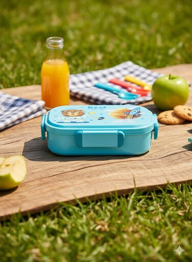 Stainless Steel Lunch Box &acirc;&euro;&ldquo; 1.2L &acirc;&euro;&ldquo; with 2 Compartments, Spoon, Microwave Safe, Leakproof Lid, BPA Free, Dishwasher &amp; Freezer Safe &acirc;&euro;&ldquo; Kids Cartoon Bear Space Theme &acirc;&euro;&ldquo; Ideal for School, Daycare, Travel &acirc;&euro;&ldquo; 20 x 12 x 5 cm