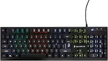 SureFire Kingpin X2 Gaming Keyboard US English, Gaming Multimedia Keyboard with Lighting, RGB Keyboard with Aluminium Faceplate, 25 Anti-Ghosting Keys, American Layout QWERTY
