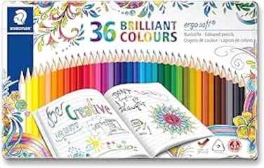 Staedtler Ergosoft Triangular Colouring Pencil, Assorted Colours (Pack Of 36)