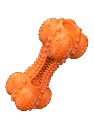 Aggressive Dog Chew Toy with Squeaker, Indestructible Dog Chew Toy with Natural Resistant Rubber Bone for Teeth Cleaning Dog Toy for Large Medium Dogs