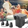 AL ARQAM Electric Air Pump for Inflatables - DC 12V High Pressure Portable Quick-Fill Pump with 3 Nozzles, Car Power Adapter for Air Mattress, Pool Floats, Camping, Boats, and Inflatable Toys