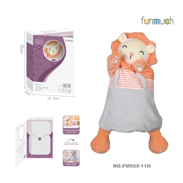 Funmuch Baby Lion Hand Puppet &ndash; Soft Plush Security Comforter with Teether Trainer, Interactive Storytelling &amp; Sensory Toy for Newborns, Washable Polyester, 0 Months+