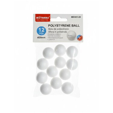 MOTARRO 20mm Polystyrene Craft Balls (ME001-20), High-Density White Styrofoam Spheres for DIY Art, School Projects, and Holiday Decorations