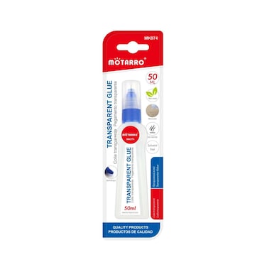 MOTARRO Transparent Liquid Glue 50ml (MK074) &ndash; Quick-Dry, Non-Toxic Clear Adhesive with Precision Ball Tip for Paper, Cardstock, School &amp; Office Crafts