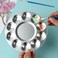 MOTARRO Round Painting Palette &amp; Brush Set (MP166-2) &ndash; 10-Grid Metal Mixing Tray &Oslash;168mm with 2 Brushes &ndash; Ideal for Watercolor, Acrylic &amp; Oil Paints &ndash; Artist Palette for Students &amp; Professionals