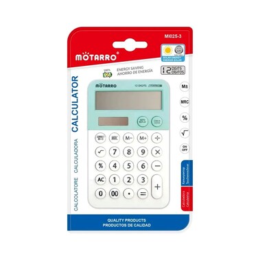 MOTARRO Mini Portable Calculator, 12-Digit Display, 12&times;7.5 cm, &ndash; MI025-3