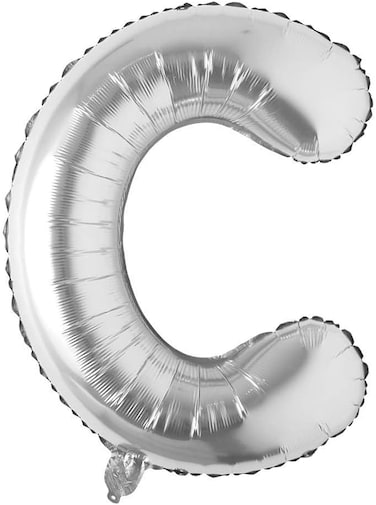 Italo C Alphabet Letter Foil Balloon, 16-Inch Size, Silver