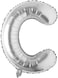 Italo C Alphabet Letter Foil Balloon, 16-Inch Size, Silver
