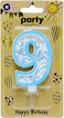 Italo 9 Number Foam Balls Birthday Candle - Blue