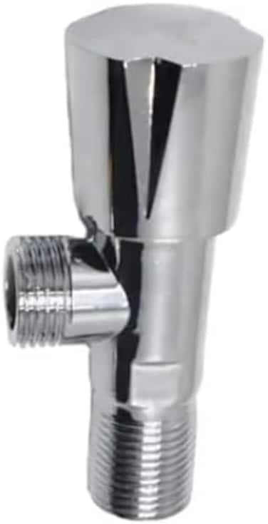 AL ARQAM 1/2" Angle Valve Short Neck with Round Knob, Zinc Body - Durable Water Flow Control Valve for Bathroom &amp; Kitchen Fixtures
