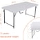 YALLABUYIT Portable Folding Plastic Table - 3 Adjustable Heights, Table Top &amp; Steel Frame, 122 x 60.5 x 56 cm Open Size, Foldable for Easy Storage