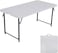 YALLABUYIT Portable Folding Plastic Table - 3 Adjustable Heights, Table Top &amp; Steel Frame, 122 x 60.5 x 56 cm Open Size, Foldable for Easy Storage