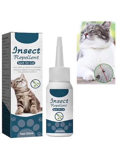 Azonee 50ml Pet Deworming Liquid Cat Flea &amp; Tick Cleanser, Pet Care Anti-Itch Spray Drops, Flea Spray for Pets, Pet Skin Care Spray, Pet Spray Outdoor Pet Cleaning, Fast-Acting Flea Spray Protective