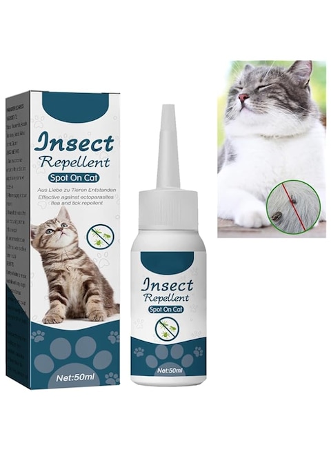 Azonee 50ml Pet Deworming Liquid Cat Flea &amp; Tick Cleanser, Pet Care Anti-Itch Spray Drops, Flea Spray for Pets, Pet Skin Care Spray, Pet Spray Outdoor Pet Cleaning, Fast-Acting Flea Spray Protective