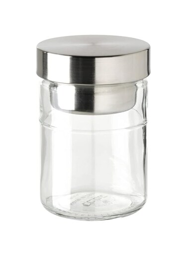 Ikea Tssp Jar With Insert, Clear Glass/Stainless Steel0.4 L (13.5 Oz) (70497209), Blue