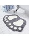 Tazweeq Bathroom Rugs, 40 x 60cm Foot Shaped Bath Mat, Mats Water Absorbent Non-Slip for Bathroom, Shower, Room, Laundry Room-Grey