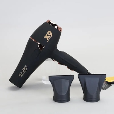 مجفف شعر احترافي عالي السرعة من انزو EN-8898 - مفتاح هواء بارد، تقنية الايونات السالبة، ضوضاء منخفضة، تصميم خفيف الوزن للاستخدام في الصالونات والمنزل - اصدار عالمي