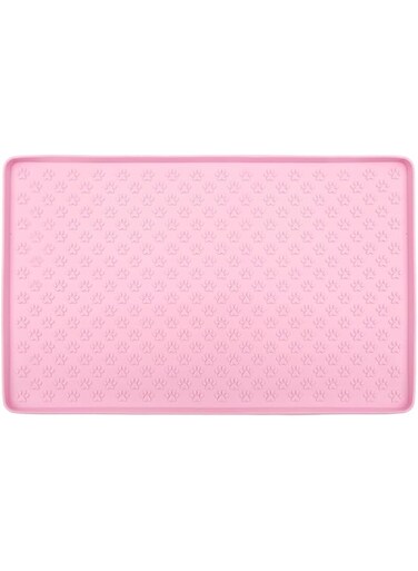 Blythornix Dog Feeding Mat Silicone, Cat Feeding Mat Tray, Pet Placemats Bowl Mats for Floors Waterproof Food Mat Small Size Pink