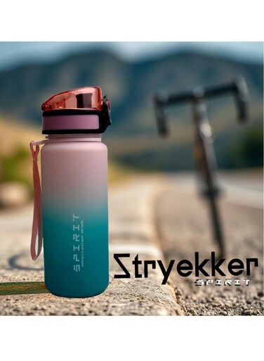 Spirit Series Pink &amp; Green Gradient Plastic Water Bottle &acirc;&euro;&ldquo; BPA-Free, Leak-Proof Lid