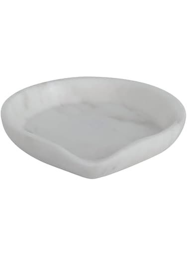 Bloomingville White Marble Spoon Rest, 5" L x 5" W x 1" H