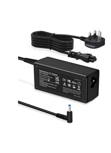 HP notebooks 65W 19.5V 3.33A adapter with a 4.5mm blue pin connector